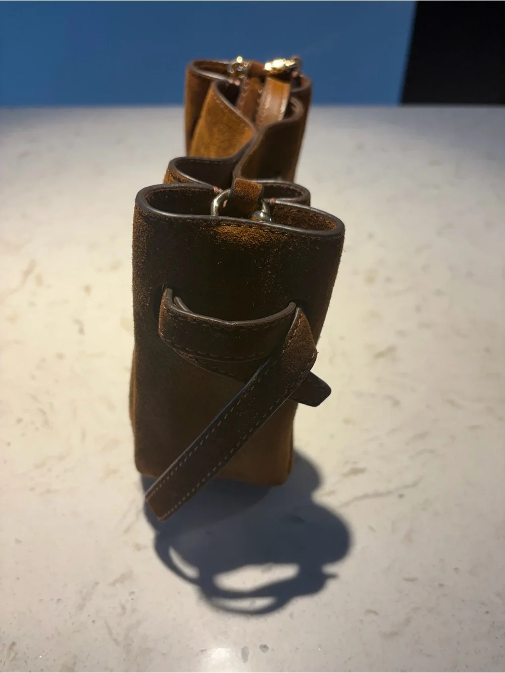 Tory Burch Suede Crossbody Bag in Brown